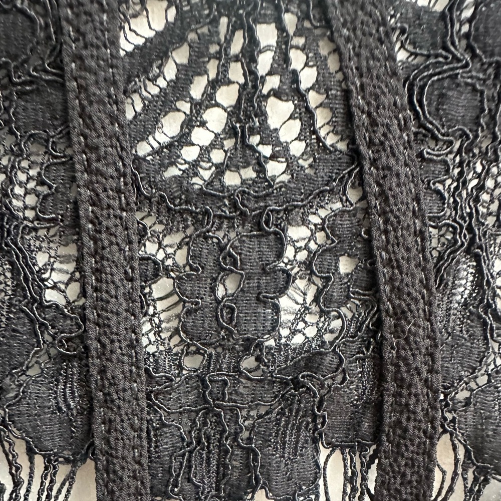 NWT 41 Hawthorn Black Jarred Lace Detail Cap-Sleeve Blouse, Size M, MSRP $58 - Picture 6 of 10
